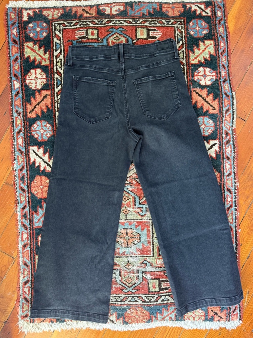 PAIGE Anessa Wide Leg Cropped High-Rise Jeans in Black Wash - Picture 2 of 7